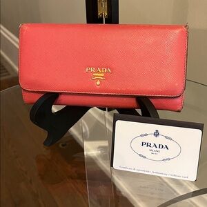 Vintage Saffiano Metal Prada long Wallet